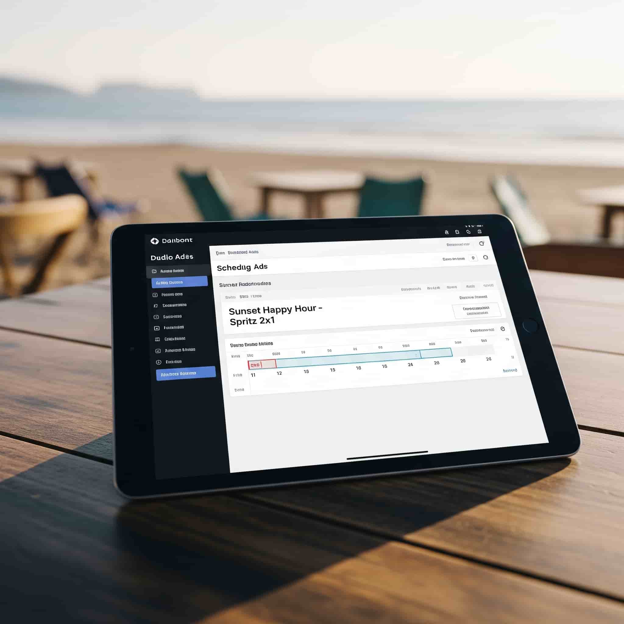 Dashboard semplice per programmare annunci vocali in un beach bar